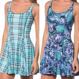 Blackmilk Tartan Aqua Vs Koi Purple IOD Inside Out Dress